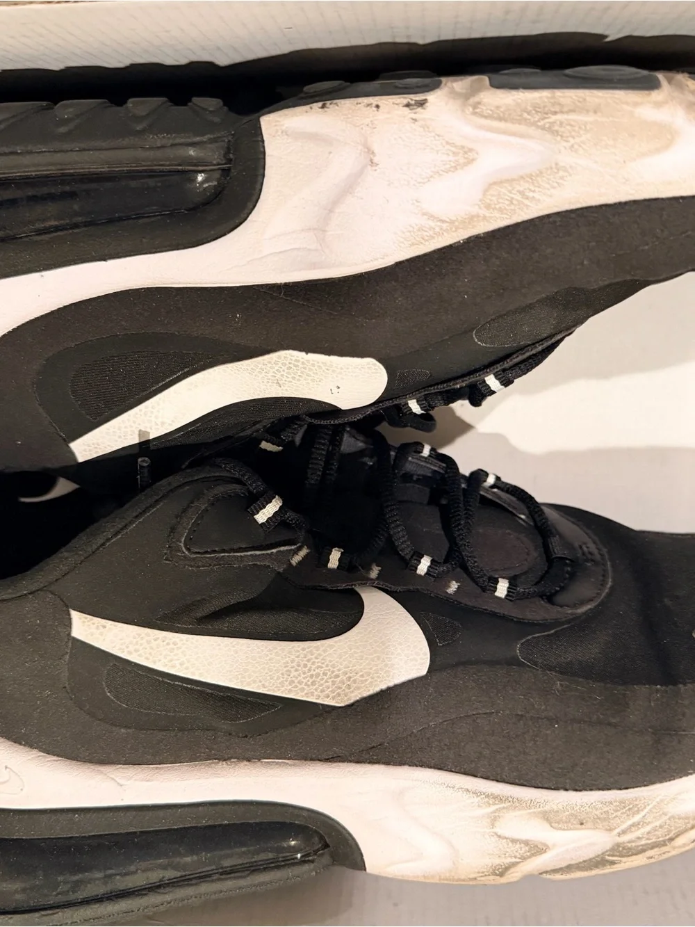 Nike Black/White Air Max 270 React Sneakers